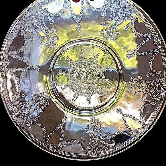 2 Cameo Ballerina Depression Glass Cup Saucer Set Yellow Anchor Hocking Vintage - Picture 11 of 16